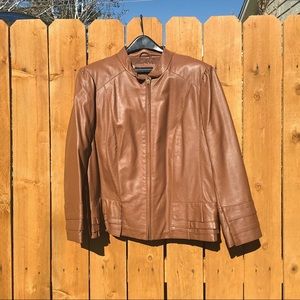 Revue Faux Leather Jacket with Ruffles size 1X